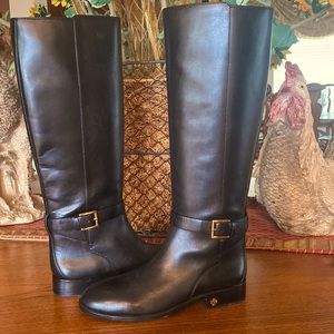 Tory Burch, size 8M, never been worn, black zippered leather boots.